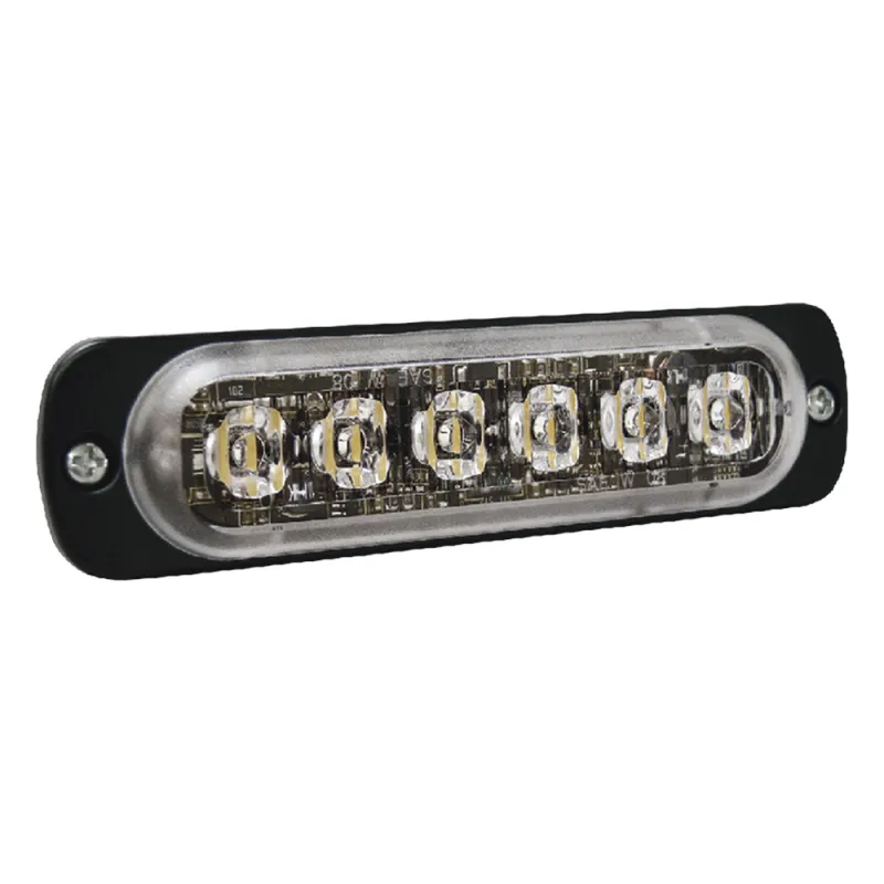 Luz Auxiliar de 6 LED, Ambar, Lente Transparente, SAE