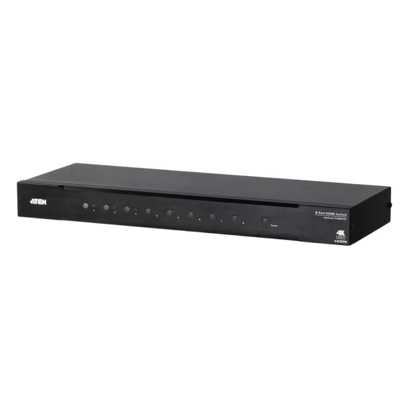Switch HDMI | 8 Entradas x 1 Salida | Resolución True 4K 4:4:4 | Control RS-232 e IR | HDCP 2.2 | HDR10+ | Plug & Play