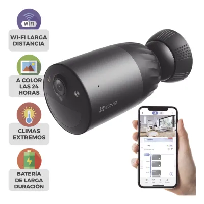 Cámara WIFI / 4K / Batería Recargable Compatible con Panel Solar CS-PSP8 / 2.8mm / Conector Tipo C / Audio Dos Vías / Visión Nocturna en Color / Protección IP65/ Ranura para Memoria 512 GB