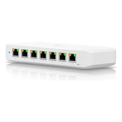 USW Ultra Switch de 8 Puertos GbE (7 Puertos PoE+ y 1 Puerto Entrada PoE++) con Opciones de Montaje Versátiles