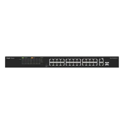 Switch PoE+ no Administrable, hasta 180 Watts Ideal para CCTV, 24 Puertos 10/100 PoE+, 2 Uplinks Gigabit (1 SFP COMBO)