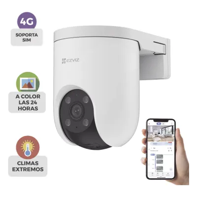 Cámara PT / 3 Megapixel / Lente 4 mm / Visión Nocturna a Color / 4G Multicarrier / Giro 360° / Audio de Dos Vías / Preset / Seguimiento inteligente / Detección Humana