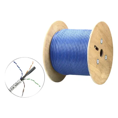 Cable SF/UTP | 4 pares 23 AWG | Cumple con los requisitos de la HDBaseT Alliance | Protección EMI | Transmisión de datos 4K | Color Azul | 305m