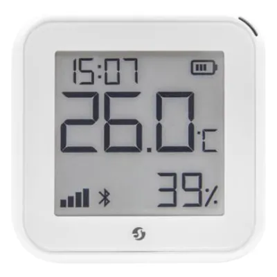 Pantalla Sensor de temperatura y humedad, inteligente e inalámbrico, integrable a la App de Shelly.