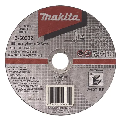 Disco de corte para Aluminio de 4 1/2"