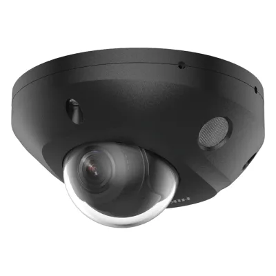[Dual Light + 2 Micrófonos Integrados] Mini Domo IP 4 Megapixel / Color Negro / Lente 2.8 mm / 30 mts Luz Blanca + 30 mts IR / ACUSENSE / Exterior IP67 / IK08 / WDR 120 dB / PoE / ONVIF / Alarmas I/O / Micro SD / ACUSEEK