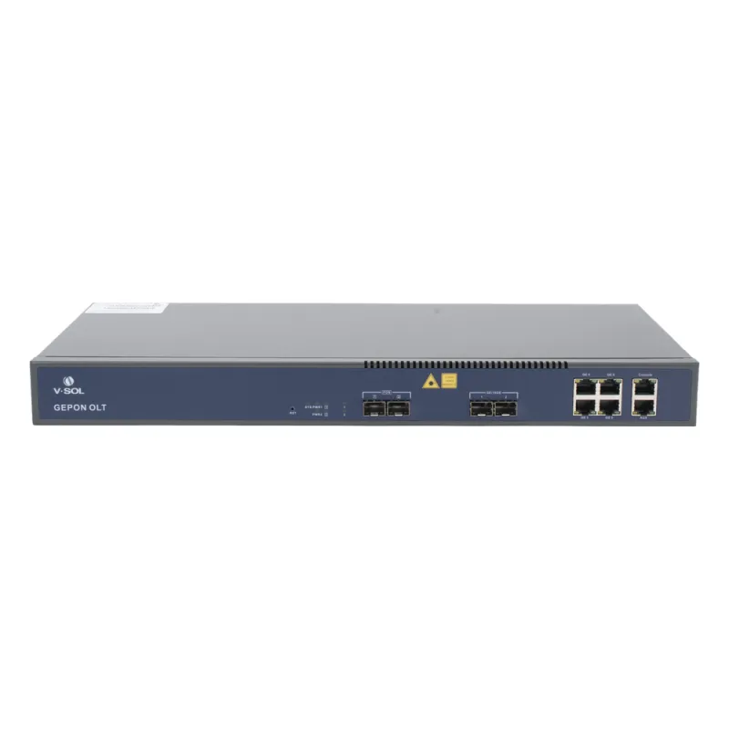 OLT de 2 puertos EPON con 6 puertos Uplink (4 puertos Gigabit Ethernet + 2 puertos Gigabit Ethernet SFP/SFP+) / hasta 128 ONUS