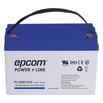 Batería AGM-VRLA Ciclo Profundo / 12 Vcc / 100 Ah / Carcasa UL94-HB / Terminales T4 / Aplicaciones Fotovoltaicas y de Emergencia