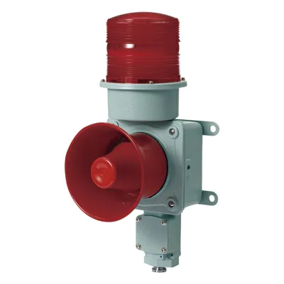 Combinación de baliza LED color roja con sirena electrónica para aplicaciones de la industria pesada máx.120 dB a 24 VCD