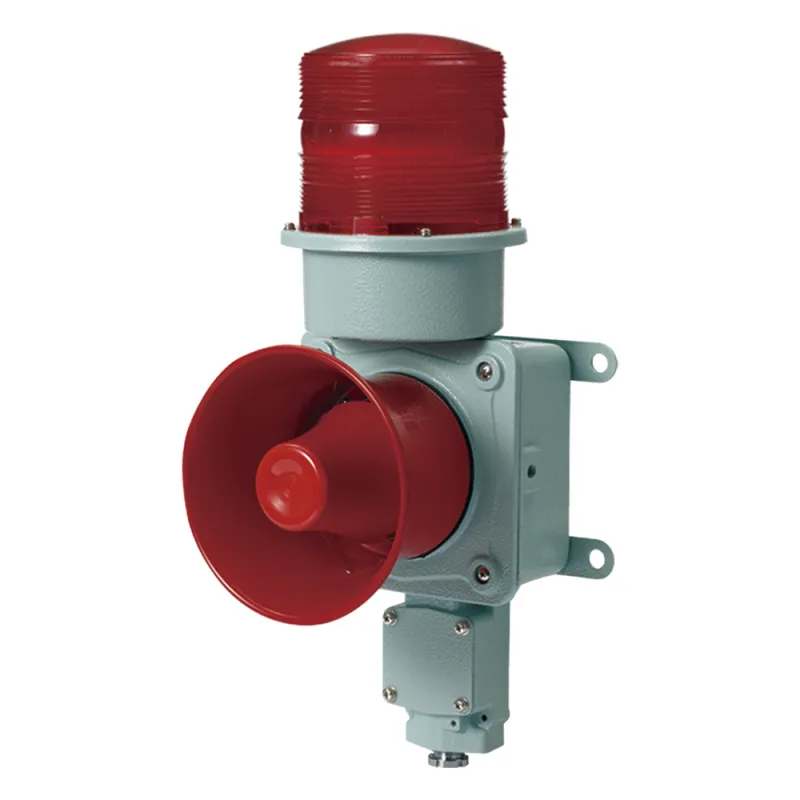 Combinación de baliza LED color roja con sirena electrónica para aplicaciones de la industria pesada máx.120 dB a 24 VCD