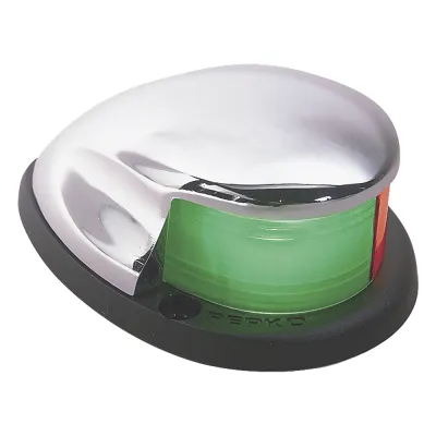 Luz Bi-Color de Montaje Horizontal con Carcasa Cromada para Embarcaciones a Motor Menores de 20 Metros
