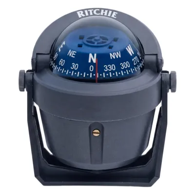 Brújula de Navegación Marítima Ritchie Explorer B-51G / Montaje en Bracket / Dial 2 3/4" (70 mm) / Iluminación Nocturna Verde / DirectiveForce Magnets / Construcción Compuesta Alta Temperatura / 100% Reparable
