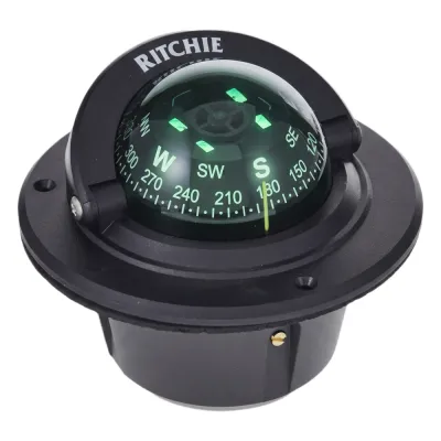 Brújula de Navegación Marítima Ritchie F-50 / Montaje Flush / Dial 2 3/4" (70 mm) / Iluminación Nocturna Verde / DirectiveForce Magnets / Construcción Compuesta Alta Temperatura / 100% Reparable