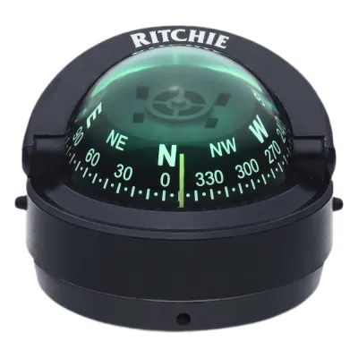Brújula de Navegación Marítima Ritchie S-53 / Montaje en Bracket / Dial 2 3/4" (70 mm) / Iluminación Nocturna Verde / DirectiveForce Magnets / Construcción Compuesta Alta Temperatura / 100% Reparable