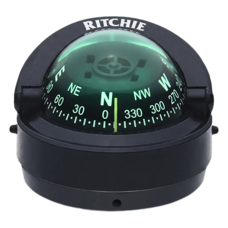 Brújula de Navegación Marítima Ritchie S-53 / Montaje en Bracket / Dial 2 3/4" (70 mm) / Iluminación Nocturna Verde / DirectiveForce Magnets / Construcción Compuesta Alta Temperatura / 100% Reparable