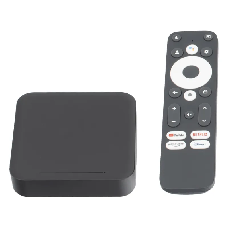 STB 4K Android con Google TV / Alto Rendimiento / Conexión Wi-Fi y por Cable / Control Remoto Bluetooth / Salida HDMI