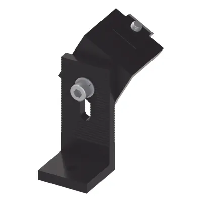 Soporte L para fijación de riel 5 Y 8 en techo de concreto anodizado negro