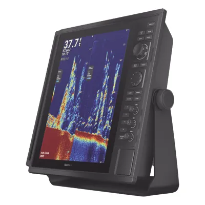Pantalla Náutica GPSMAP 15" / Resolución XGA 1024x768 / Dual-Frequency Sonar 50/200 kHz / CHIRP Sonar Built-in / ClearVü y SideVü / Compatible con NMEA 2000 y 0183 / 2 Ranuras SD / IP26/IP27