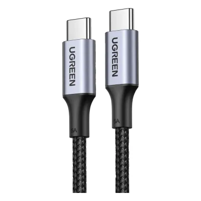Cable USB-C a USB-C | 2 Metros | Carga Rápida de hasta 100W | Transferencia de datos 480 Mbps | PD3.0 | QC4.0/3.0/2.0 | FPC | AFC | Protección Integrada| Caja de Aluminio | Nylon Trenzado | Amplia Compatibilidad | Color Negro.