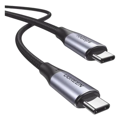 Cable USB-C a USB-C 3.2 Thunderbolt | 1 Metro | 240W | 10 Gbps | 480 Mbps | Soporta Video 4K@60Hz| Chip E-Market Inteligente | Carcasa de Aluminio | Nylon Trenzado | Blindaje de 4 capas.