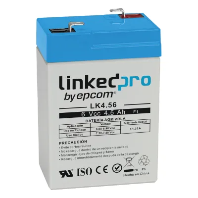 Batería de respaldo 6 V | 4.5 Ah | AGM | Especial para Seguridad Electrónica | UPS | Sistemas de Emergencia | Vida útil 5 años | Terminales F1