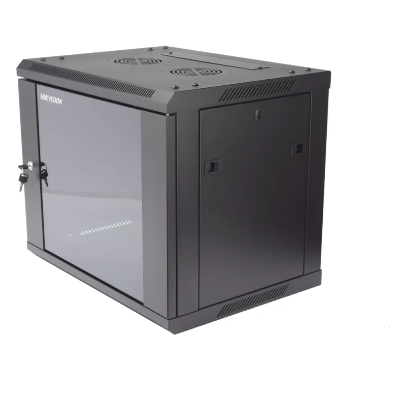 Gabinete para Montaje en Pared - Piso / Puerta de Cristal Templado / Cuerpo Fijo / 9 Unidades de Rack / 19" / Fabricado en Acero