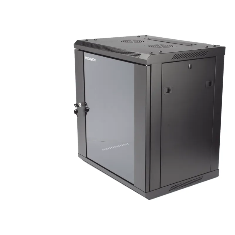 Gabinete para Montaje en Pared - Piso / Puerta de Cristal Templado / Cuerpo Fijo / 12 Unidades de Rack / 19" / Fabricado en Acero
