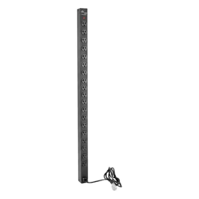 PDU Vertical para Rack con 18 Tomas NEMA 5-15R, 15A, 1.22 m (48 in) de Altura, Acero Color Negro