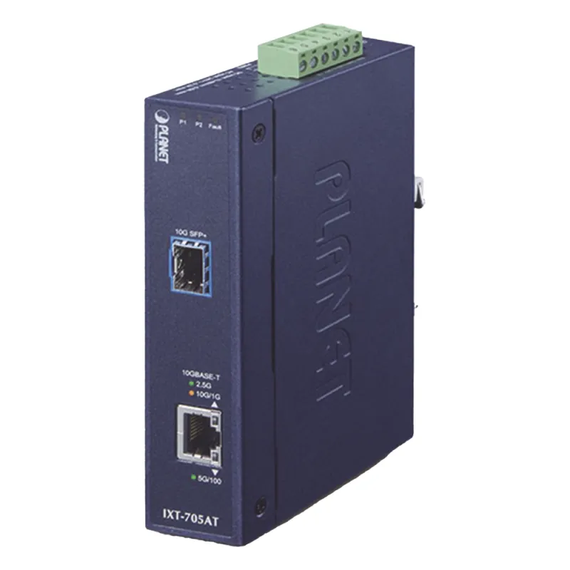Convertidor de Medios Industrial Ethernet RJ45 10G/5G/2.5G/1G/100M a SFP+ 10GBASE-X