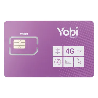 SIM Yobi para dispositivos móviles 3G/4G con recarga de 1GB cada mes durante 1 año de servicio (solo datos)