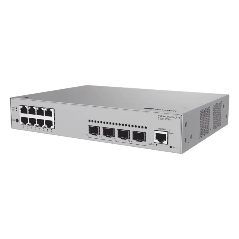 Switch de Acceso eKit Administrable Capa 2 / 8 Puertos Gigabit / 4 Puertos SFP / 1 Puerto de Consola / Gestión Gratuita desde la Nube / Libre de Licenciamiento