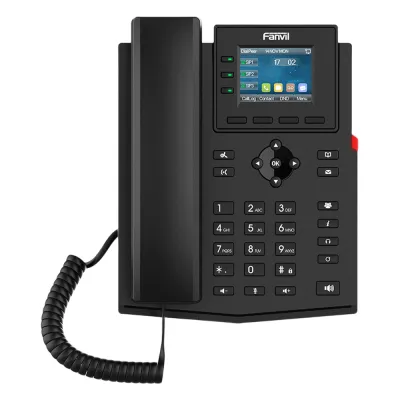 Teléfono 2 Hilos para switch PN8 y PN24 /empresarial para 4 líneas SIP con pantalla LCD de 2.4 pulgadas a color, Opus y conferencia de 6 vías, PoE.