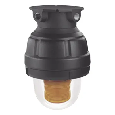Luz de advertencia LED a prueba de explosión adecuado para su uso en Clase I, Div. I, Grupos C y D; Clase I, Div. 2, Grupos A, B, C y D; Clase II, Div. 1, Grupos E, F y G; Clase III, color Ámbar, 120-240VCA