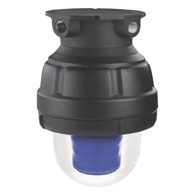 Luz LED, a prueba de explosiones, UL y cUL para Clase I, División 1, Grupo C y D; Clase I, División 2, Grupos A y B; Clase II, División 1, Grupos E, F y G; Clase III, 120-240 VCA, Azul