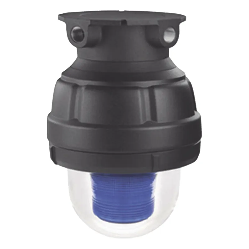 Luz LED, a prueba de explosiones, UL y cUL para Clase I, División 1, Grupo C y D; Clase I, División 2, Grupos A y B; Clase II, División 1, Grupos E, F y G; Clase III, 120-240 VCA, Azul