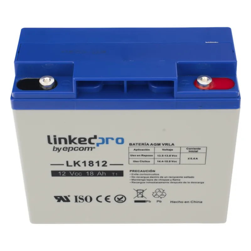 Batería de respaldo 12 V | 18 Ah | AGM | Especial para Seguridad Electrónica | UPS | Sistemas de Emergencia | Vida útil 5 años | Terminales M5