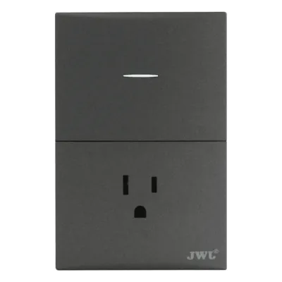 Placa con Interruptor Sencillo y 1 Toma Corriente 10 -15 A 127 V 60 Hz.