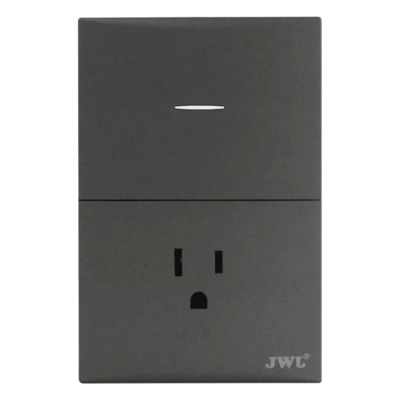 Placa con Interruptor Sencillo y 1 Toma Corriente 10 -15 A 127 V 60 Hz.