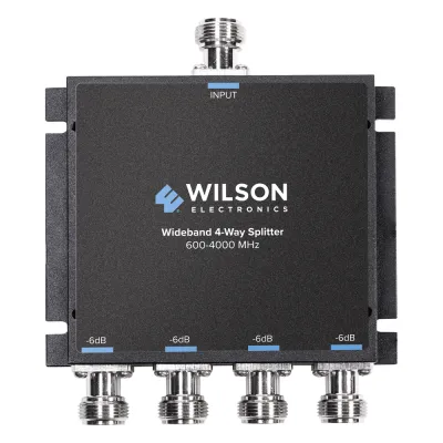 Divisor de potencia de 4 salidas, 50 Ohm, 600-4000MHz con conectores N-Hembra.