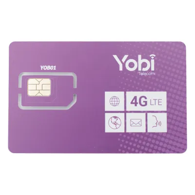 SIM Yobi para dispositivos móviles 3G/4G con recarga de 10GB cada mes durante 1 año de servicio (solo datos)