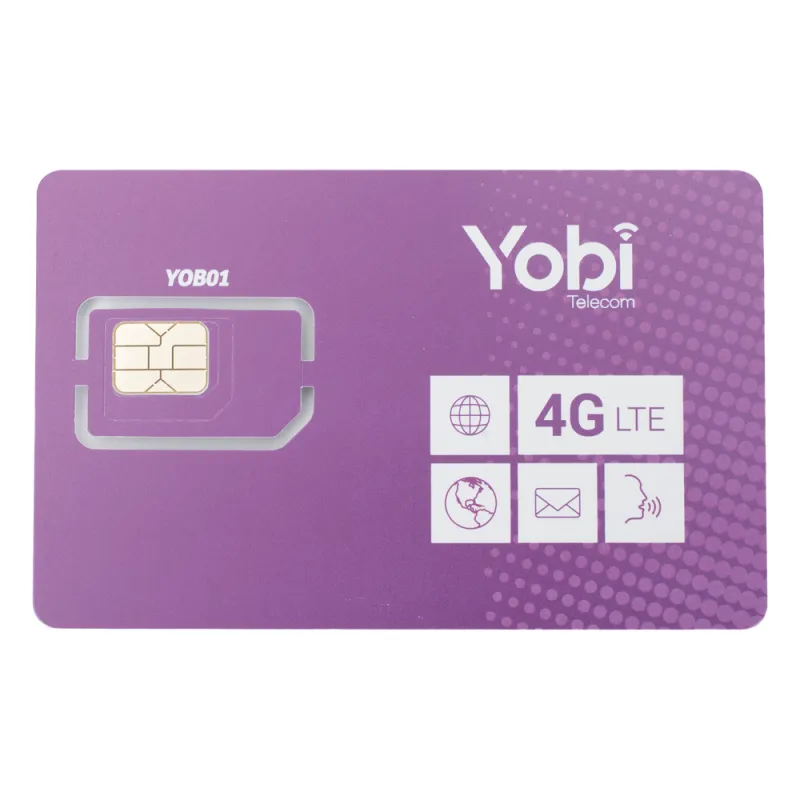 SIM Yobi para dispositivos móviles 3G/4G con recarga de 10GB cada mes durante 1 año de servicio (solo datos)