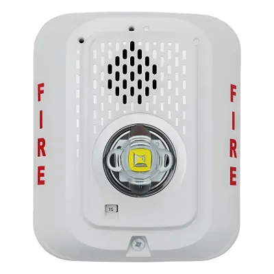 Sirena con lámpara estroboscópica LED de 2 hilos para pared, candela seleccionable, color blanco, compatible con SpectrAlert