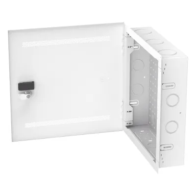 Gabinete Multipropósito de Montaje en Pared, de 14 in de Altura, Con Puerta Reversible, Fabricado en Acero, Color Blanco