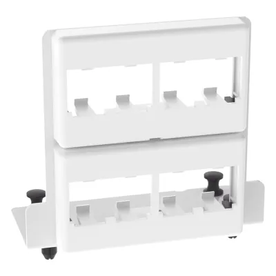 Patch Panel de 8 Puertos Mini-Com, Para Uso con Gabinetes Multipropósito, de Instalación a Presión, Color Blanco
