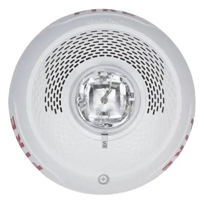 Bocina con Lámpara Estroboscópica, Montaje en Techo, Color Blanco, Nuevo Diseño Moderno y Elegante y Menor Consumo de Corriente