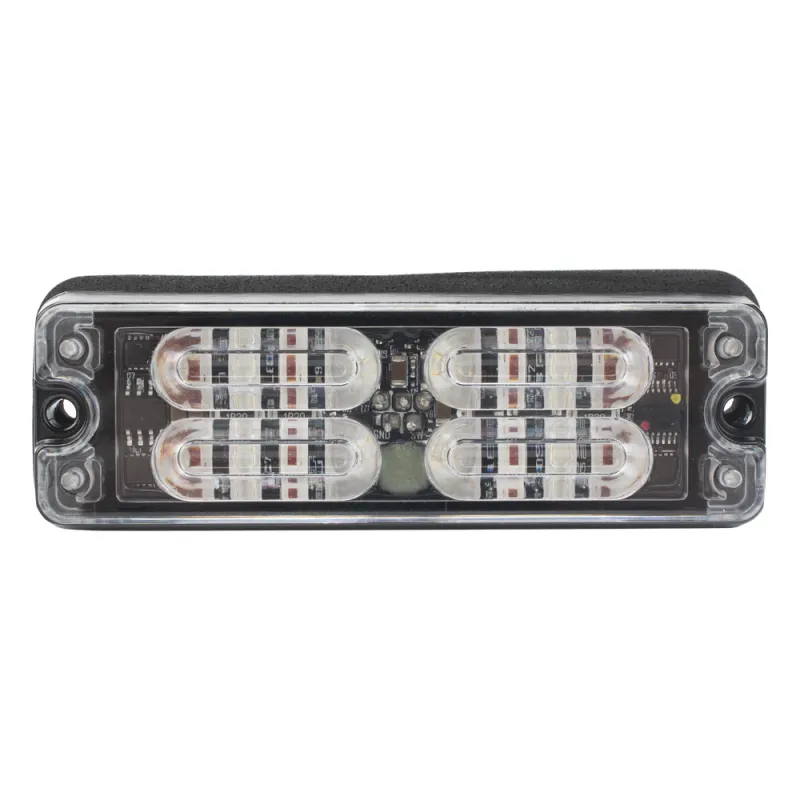 Luz Auxiliar de 16 LED, Rojo/Azul, Lente Transparente