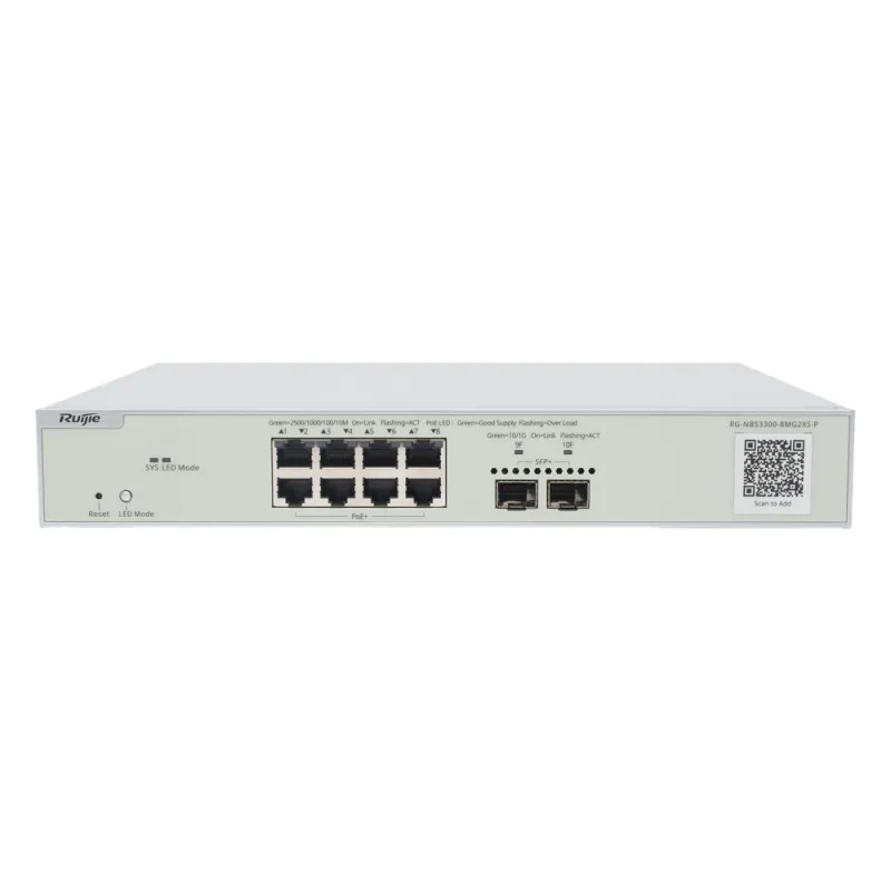 Switch Multi-Gigabit PoE+ Capa 2 con 8 Puertos 2.5G PoE+ hasta 240W y 2 Uplink SFP+ 10G ,Administrable Cloud, Diseñado Para Access Points WiFi 6/7