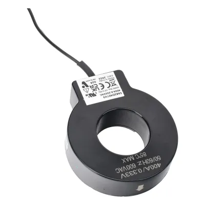 Transductor de corriente de núcleo sólido con salida en voltaje, 400 A, para monitoreo de energía y registro de datos