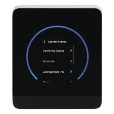 Termostato comercial con pantalla táctil a color para fan coil de 2 o 4 tubos, comunicación BACnet MS/TP y Modbus RTU