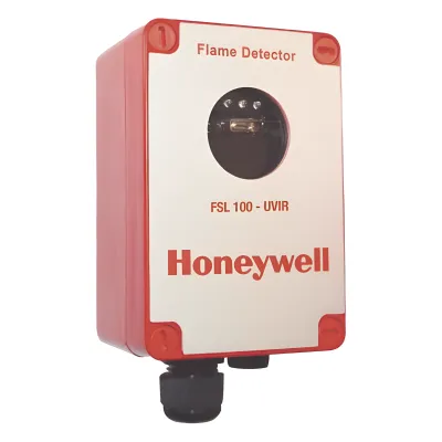 Detector de flama UV/IR para zonas de riesgo, alcance de 25 m, salida 4-20 mA, certificado ATEX, FM y EN54-10, color rojo